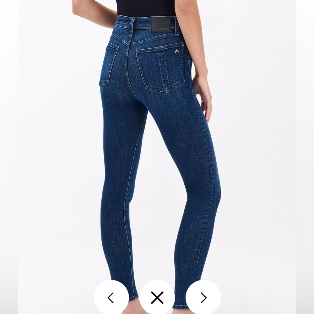rag & bone High Rise Skinny Jeans Dark Indigo Stretch Denim Size 26